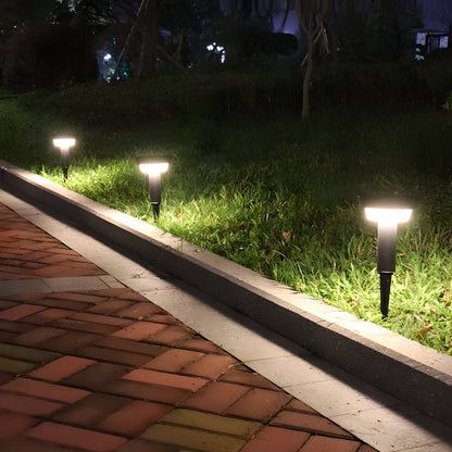 Solar Powered Garden Path Lights | IP65 Waterproof Aluminum | Modern Cylindrical Design | Warm White LED