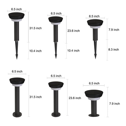 Solar Powered Garden Path Lights | IP65 Waterproof Aluminum | Modern Cylindrical Design | Warm White LED