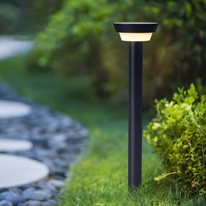 Solar Powered Garden Path Lights | IP65 Waterproof Aluminum | Modern Cylindrical Design | Warm White LED