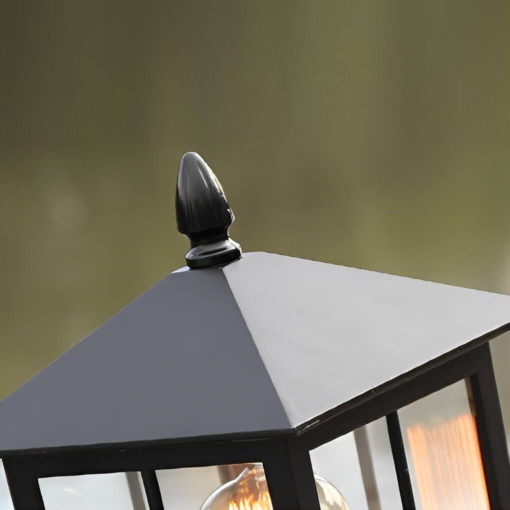 LED Stone Light Pillar | Black Aluminum Alloy, IP65 Waterproof, Dual Power Modes