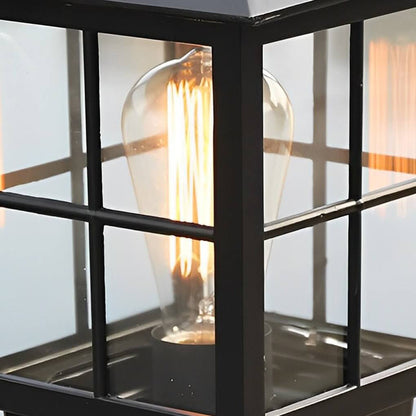 LED Stone Light Pillar | Black Aluminum Alloy, IP65 Waterproof, Dual Power Modes