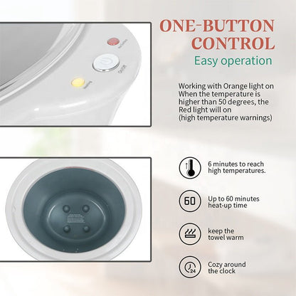 Towel Warmer Bucket | 20L, Holds 2 Large Bath Towels | One-Button Control, Full Heat in About 6 Minutes