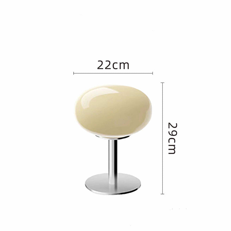 LED Table Lamp | Handcrafted Glass Shade with Chrome Base