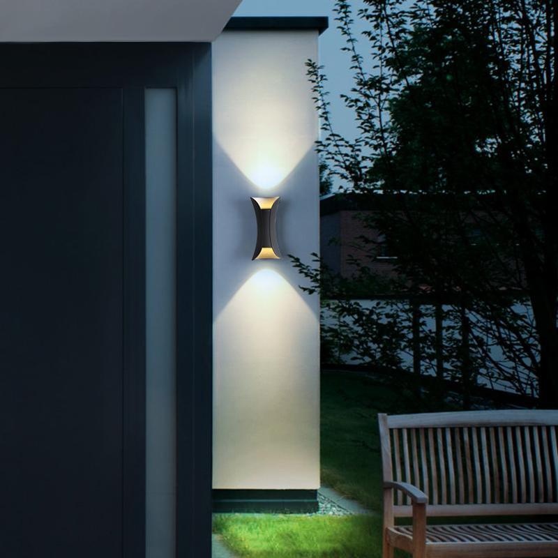 Up Down Wall Lights | Modern Curved LED Aluminum Glass Sconce | IP54 Waterproof