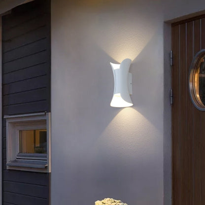 Up Down Wall Lights | Modern Curved LED Aluminum Glass Sconce | IP54 Waterproof