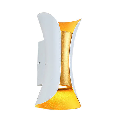 Up Down Wall Lights | Modern Curved LED Aluminum Glass Sconce | IP54 Waterproof