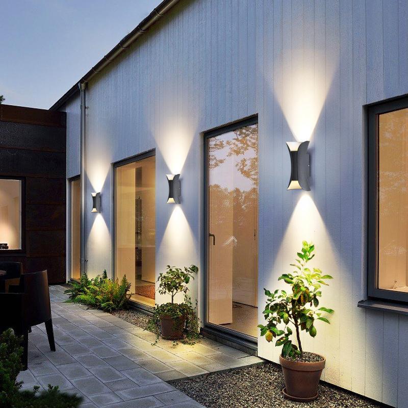 Up Down Wall Lights | Modern Curved LED Aluminum Glass Sconce | IP54 Waterproof