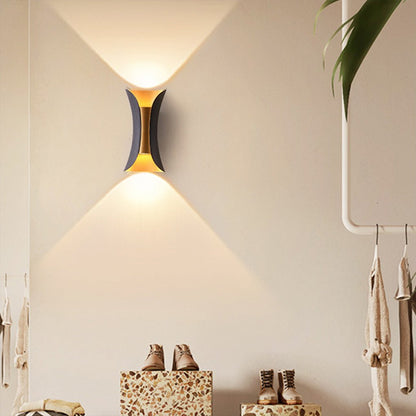 Up Down Wall Lights | Modern Curved LED Aluminum Glass Sconce | IP54 Waterproof