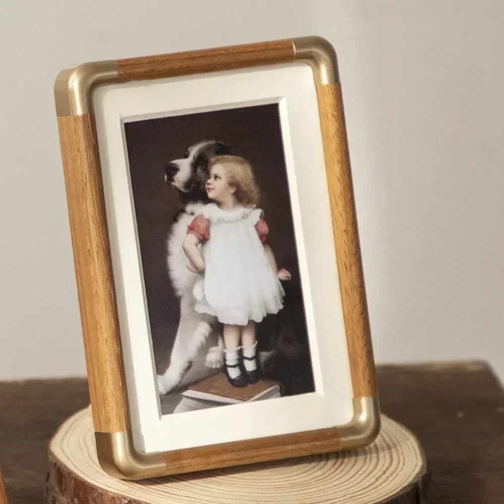 Photo Frame | Solid Wood with Brass Accents