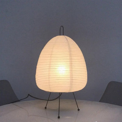 Japanese Rice Paper Table Lamp | Minimalist Metal Base