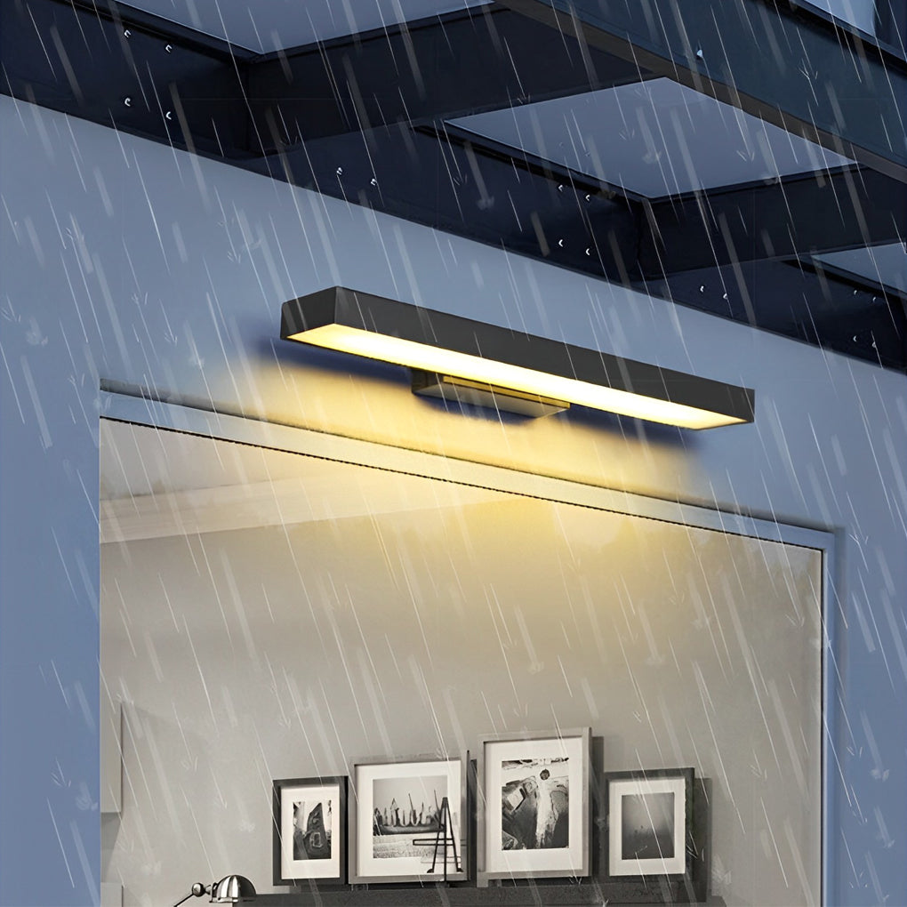 LED Linear Wall Light | Black Rectangular Design with IP65 Protection