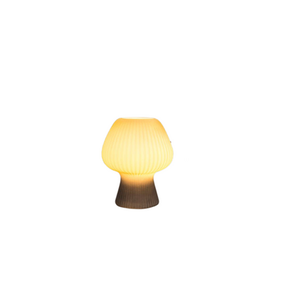 Table Lamp | Ribbed Glass, Vintage Mushroom Design